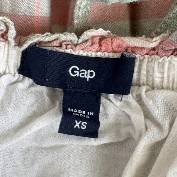 Gap Plaid Smocked Sundress XS Y2K Cottagecore Coastal Summer Festival Barn Green - Picture 5 of 7